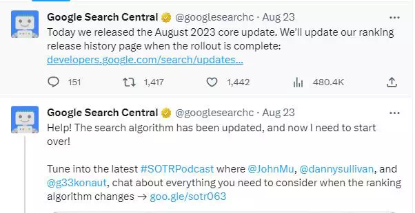 2023.08.22谷歌核心更新 2023.08.22谷歌核心更新