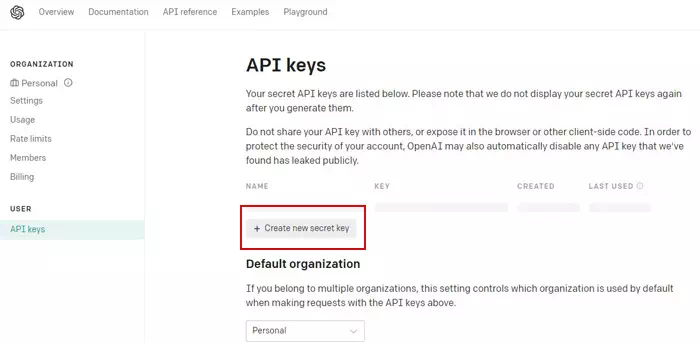 创建密钥 创建密钥