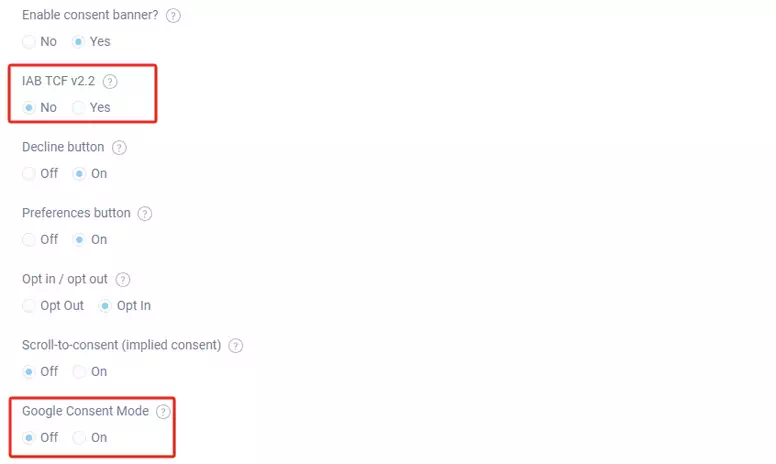 Google广告意见征求模式设置