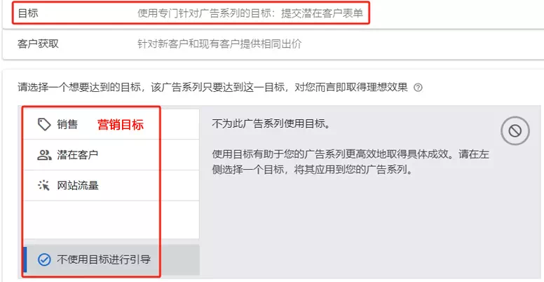 目标和营销目标